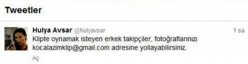 HÜLYA AVŞAR 40 ERKEK OYUNCU ARIYOR