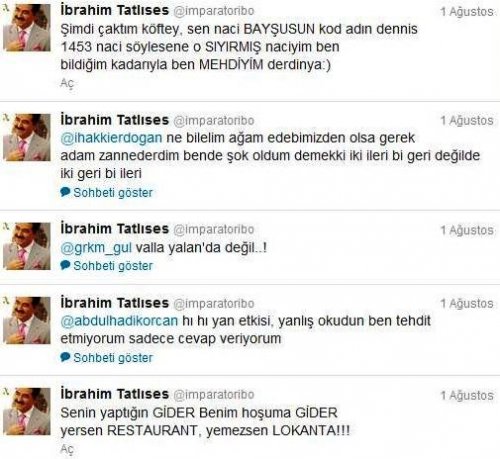 İBRAHİM TATLISES, TEHDİTLERE ATEŞ PÜSKÜRDÜ